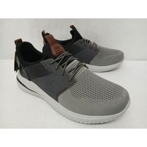Skechers Men's  Delson 3.0 Cicada Casual Shoes 210238W Gray Black Sz 9.5
